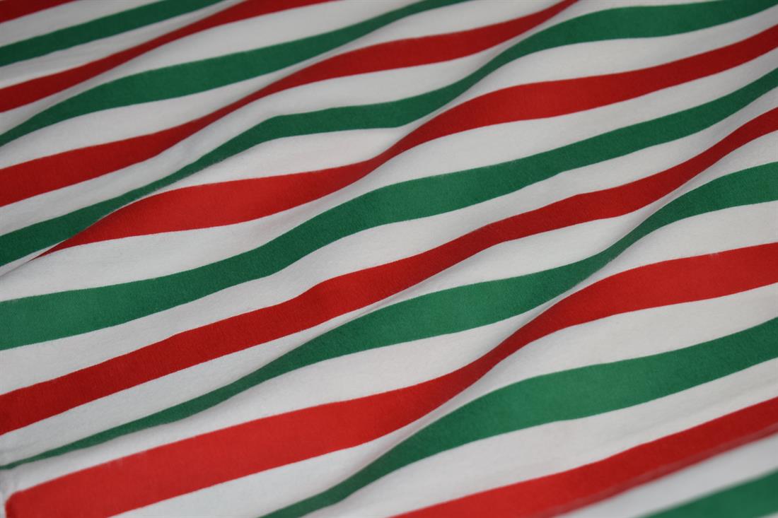 Green & Red Strips Soft Brushed Flannel Winceyette 100% Cotton Fabric