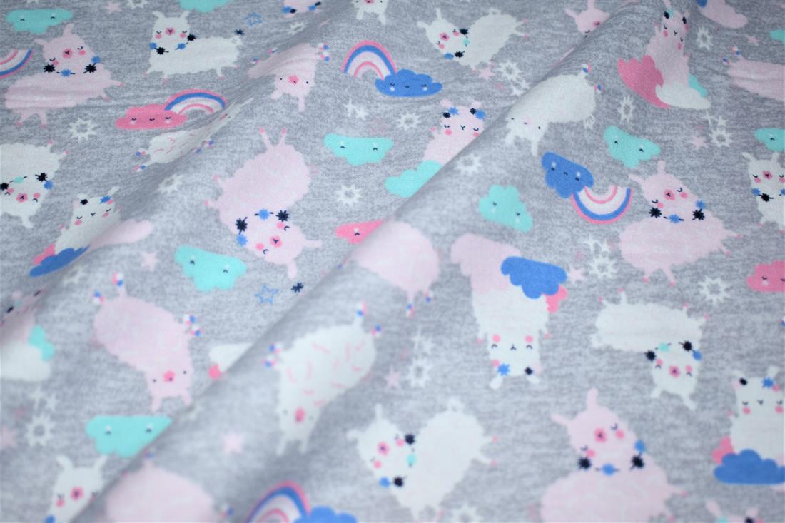 Grey Soft Brushed Flannel 100% Cotton Fabric