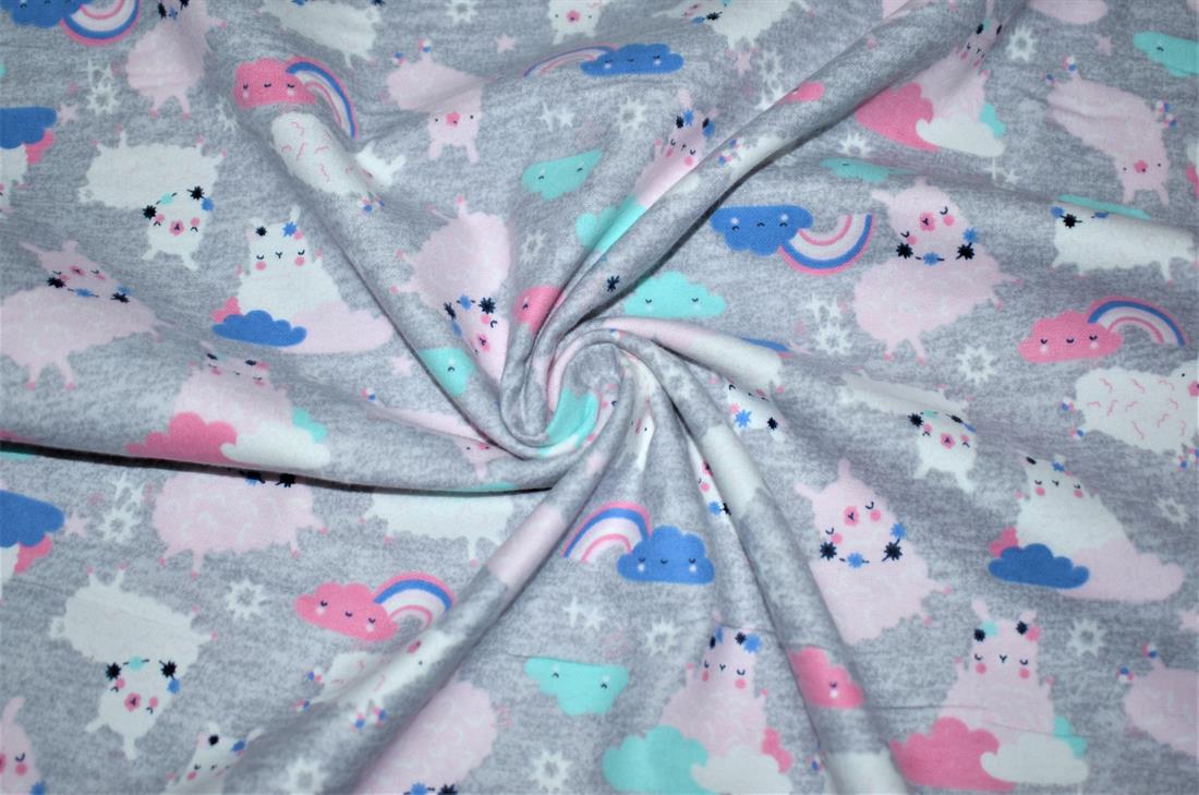 Grey Soft Brushed Flannel 100% Cotton Fabric