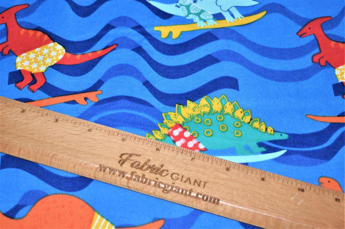 Blue Brushed Cotton Printed Fabric