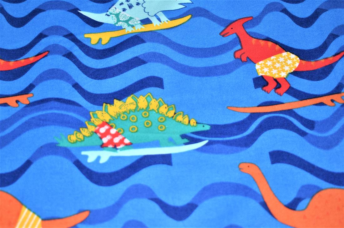 Blue Brushed Cotton Printed Fabric