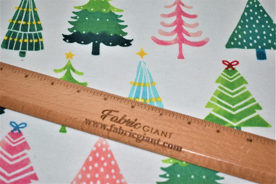 White Brushed Cotton Printed Fabric