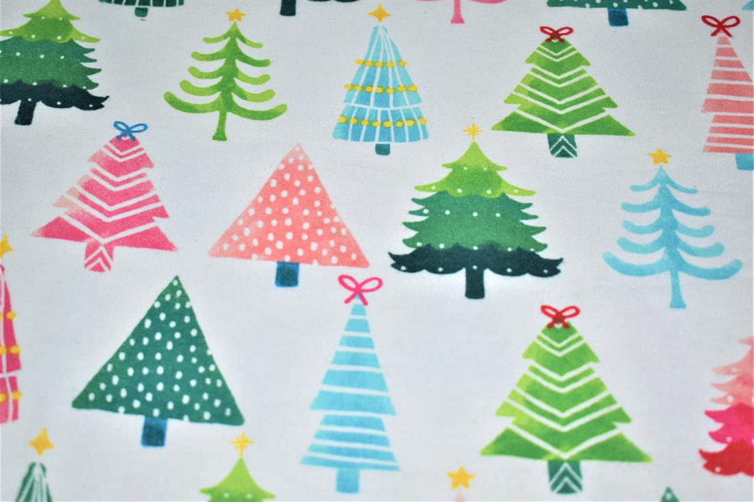 White Brushed Cotton Printed Fabric