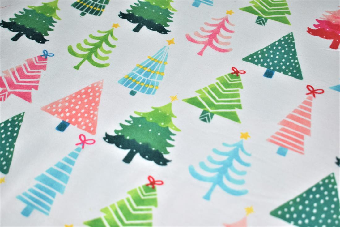 White Brushed Cotton Printed Fabric