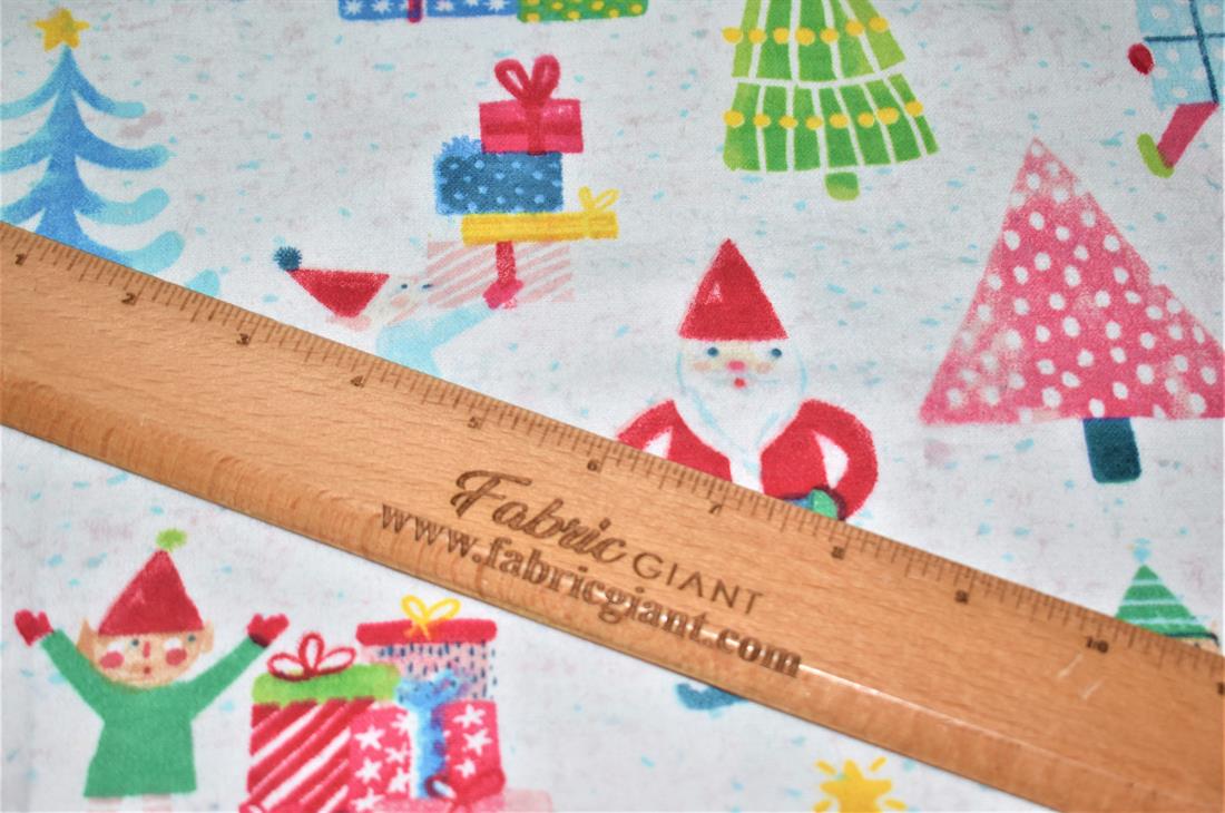 White Soft Brushed Flannel 100% Cotton Printed Fabric