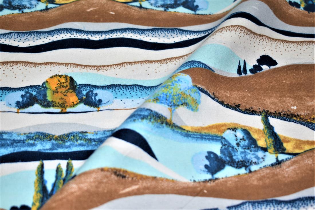 Hill Side Printed Soft Brushed Flannel Winceyette 100% Cotton Fabric