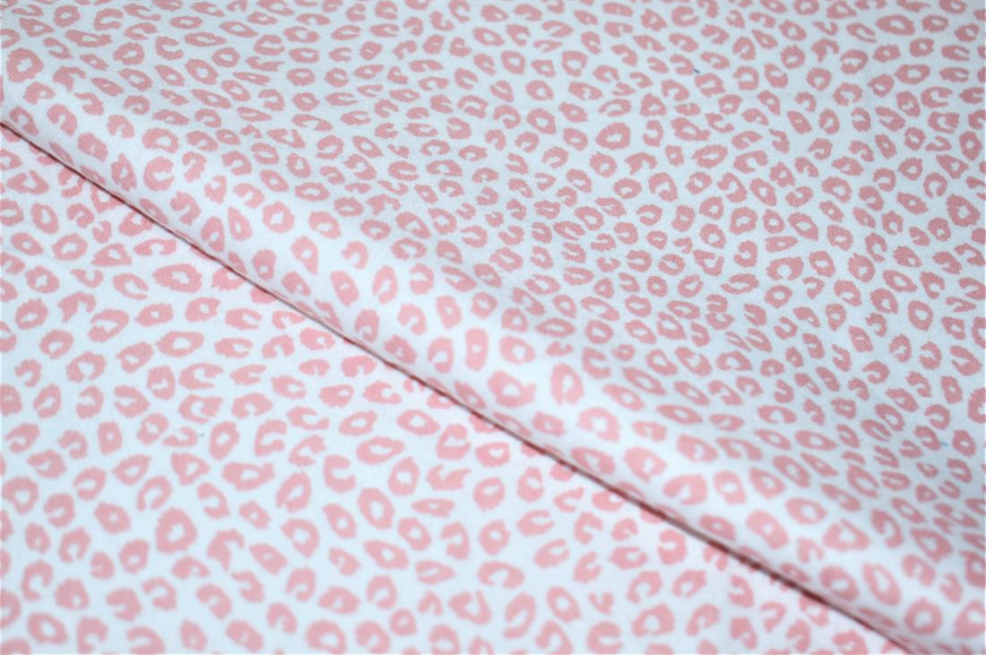 White & Rust Brushed Cotton Printed Fabric