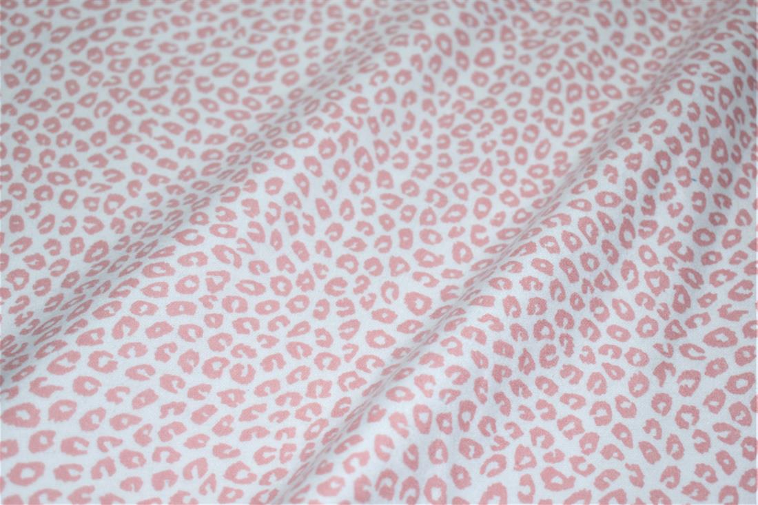 White & Rust Brushed Cotton Printed Fabric
