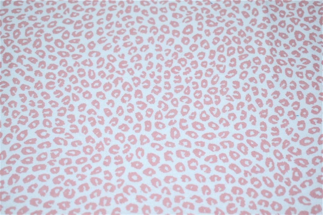 White & Rust Brushed Cotton Printed Fabric