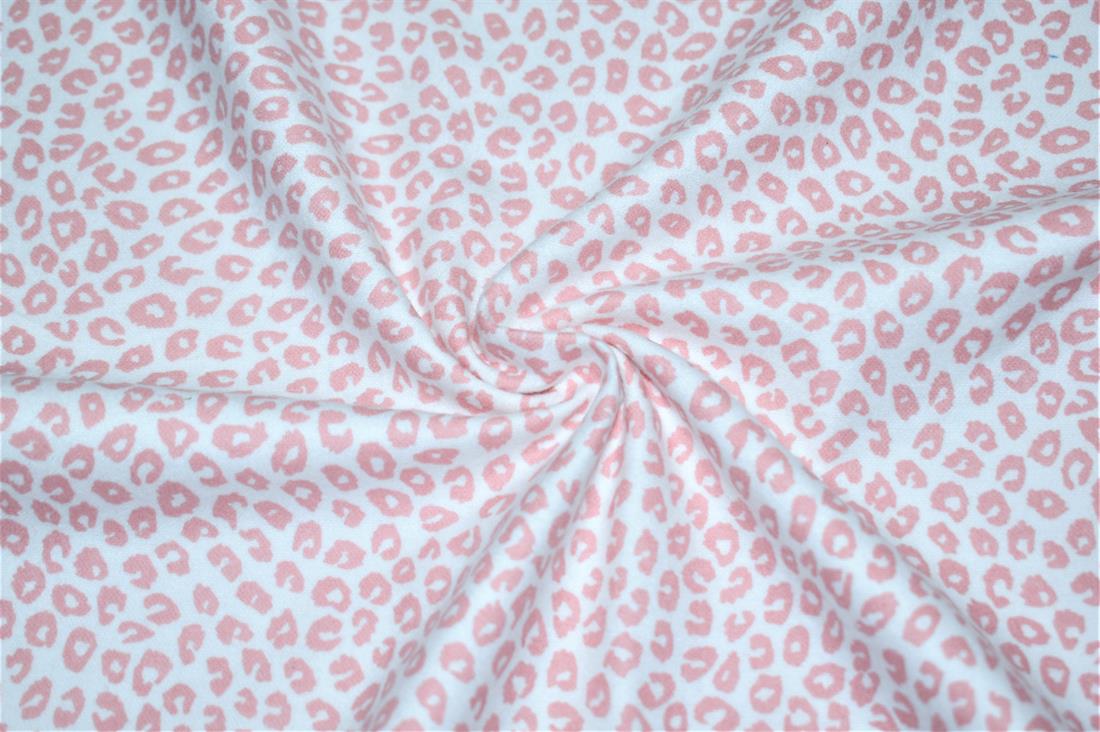 White & Rust Brushed Cotton Printed Fabric