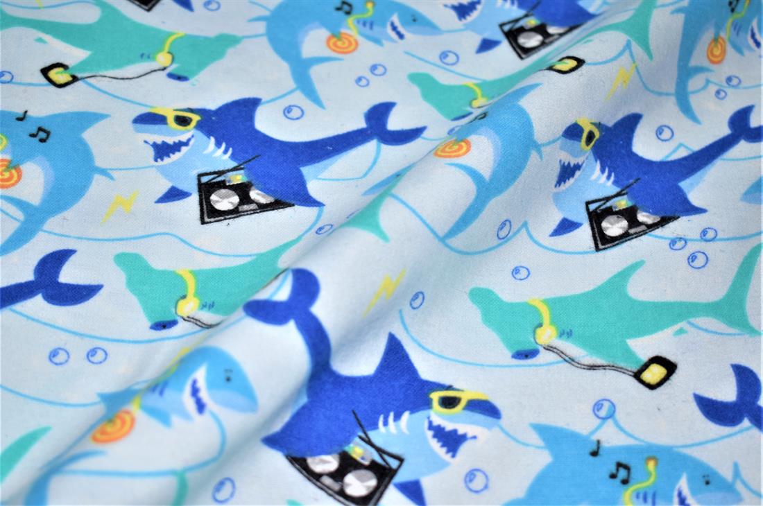 White Brushed Cotton Printed Fabric