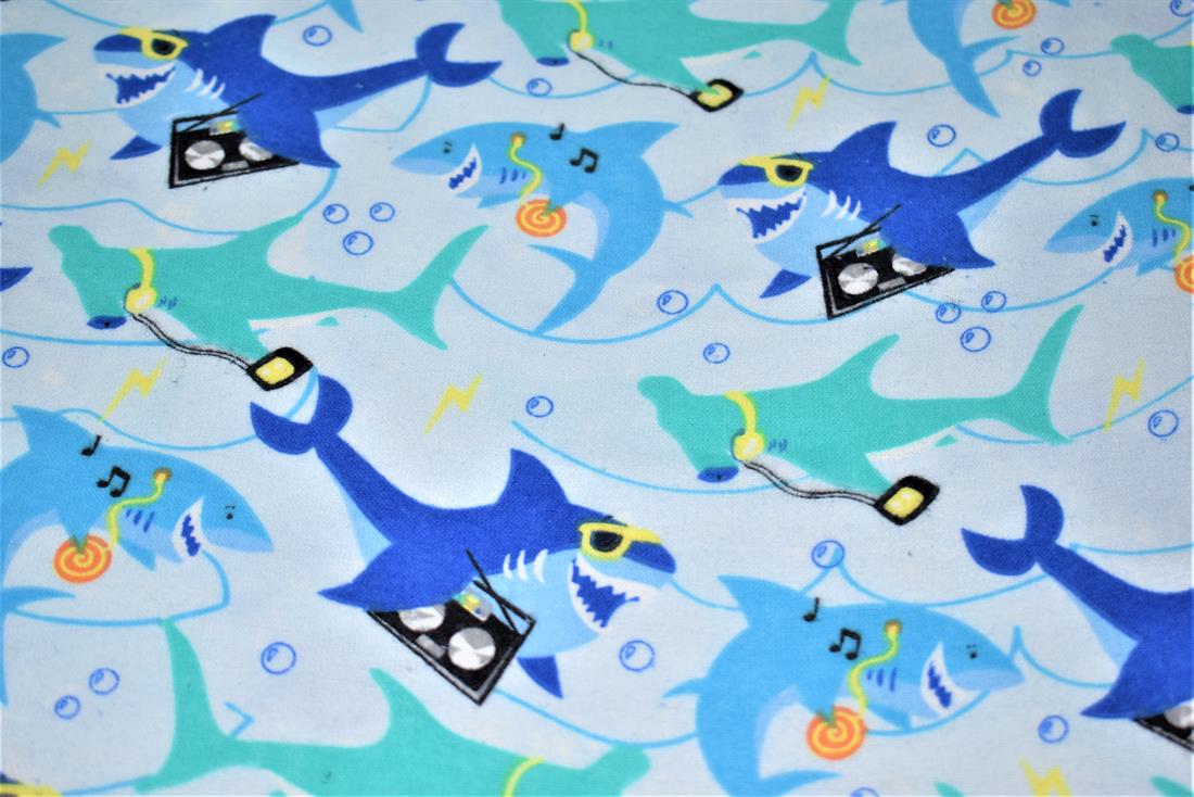 White Brushed Cotton Printed Fabric