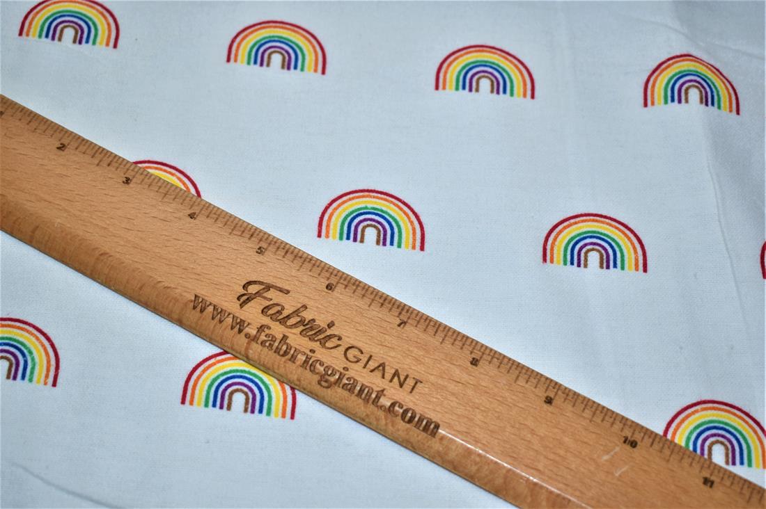 White Brushed Cotton Printed Fabric