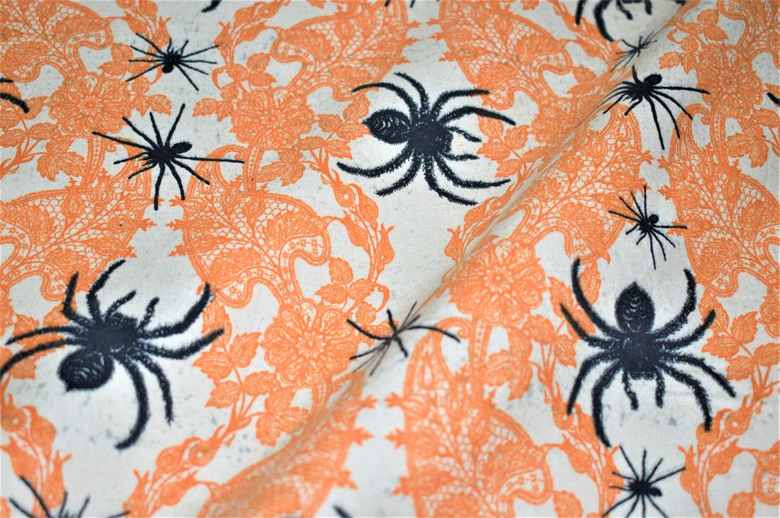 Orange Soft Brushed Flannel 100% Cotton Printed Fabric