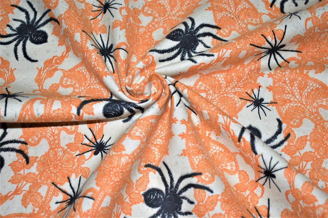 Orange Soft Brushed Flannel 100% Cotton Printed Fabric