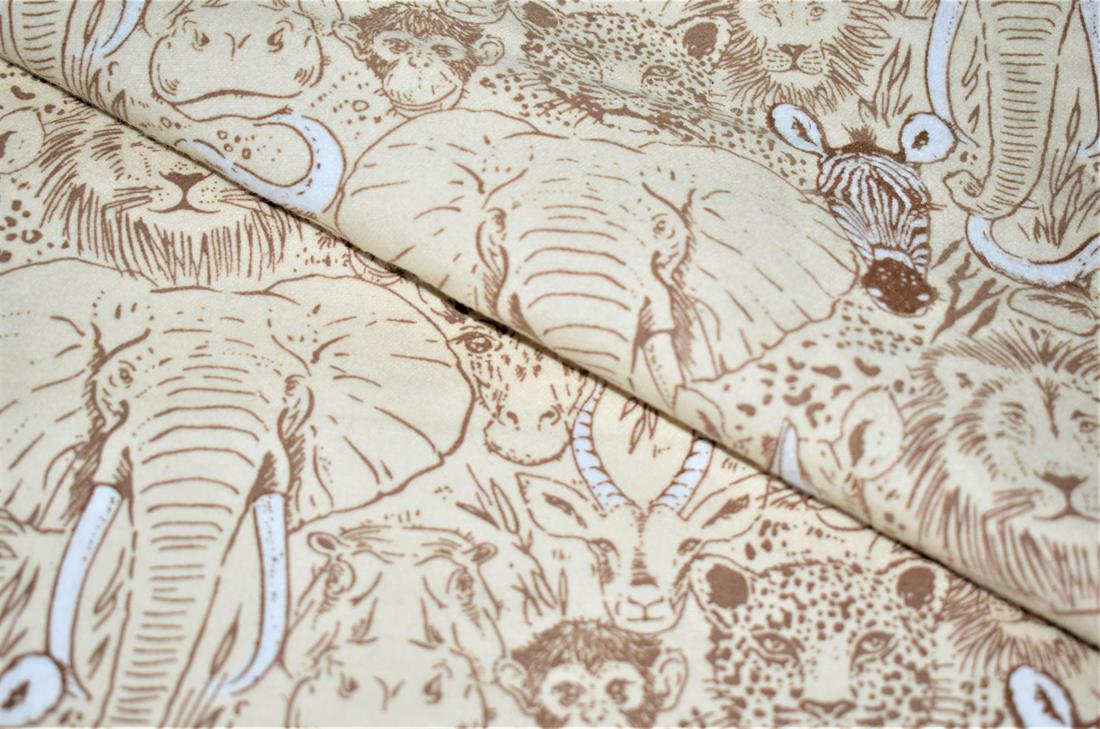 Light Brown Soft Brushed Flannel 100% Cotton Printed Fabric