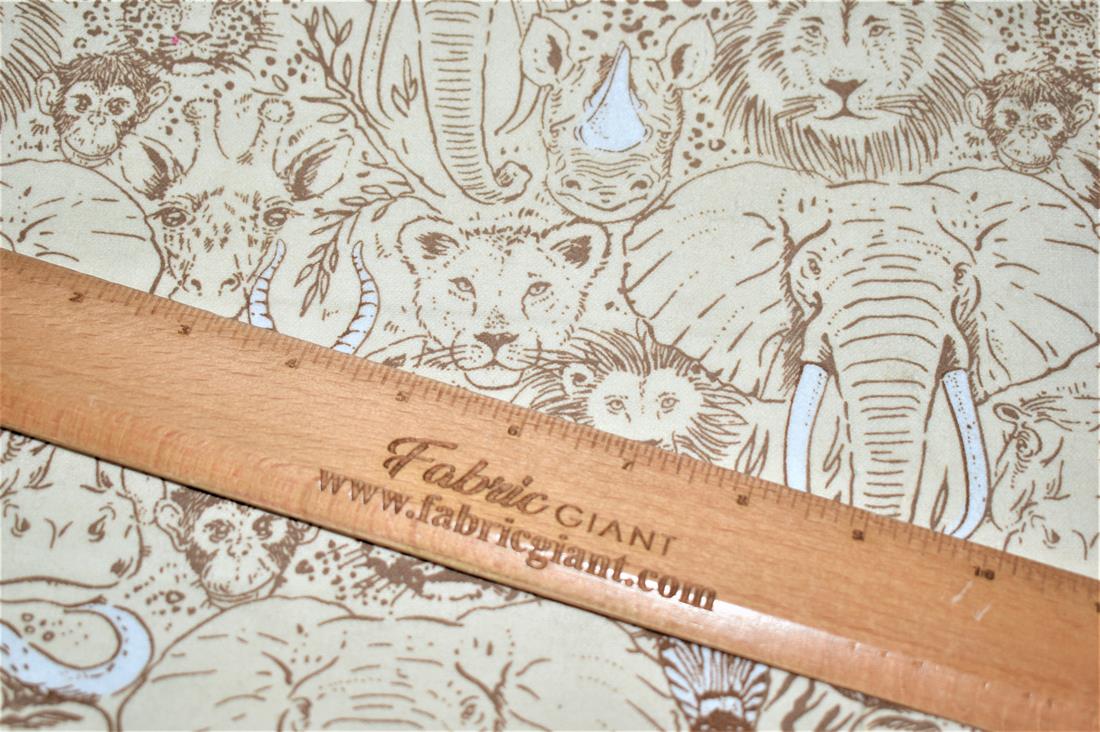 Light Brown Soft Brushed Flannel 100% Cotton Printed Fabric