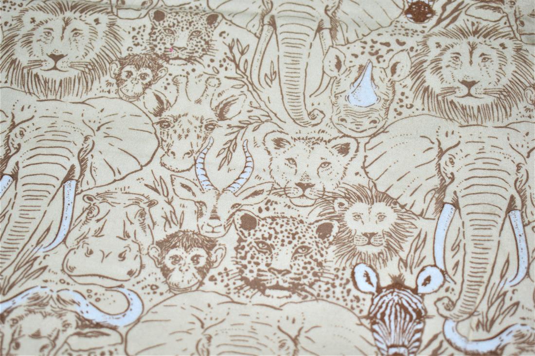Light Brown Soft Brushed Flannel 100% Cotton Printed Fabric