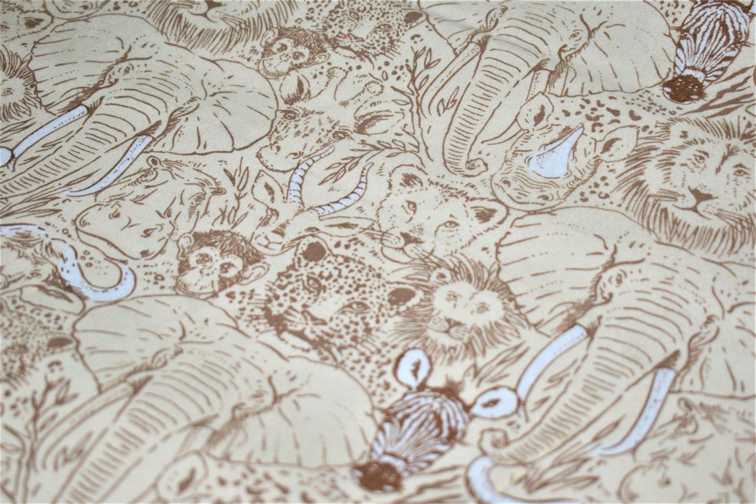 Light Brown Soft Brushed Flannel 100% Cotton Printed Fabric