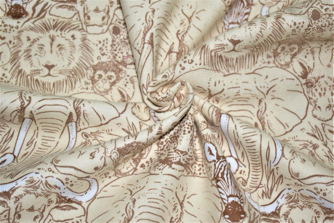 Light Brown Soft Brushed Flannel 100% Cotton Printed Fabric