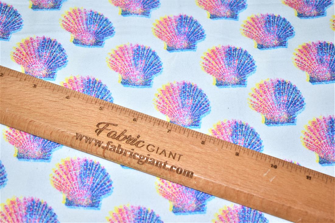 White Brushed Cotton Printed Fabric