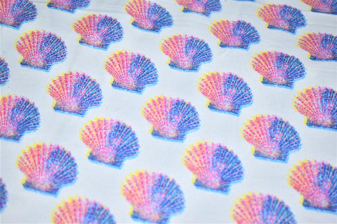 White Brushed Cotton Printed Fabric