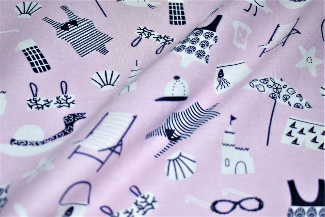 Dusky Pink Brushed Flannel 100% Cotton Printed Fabric