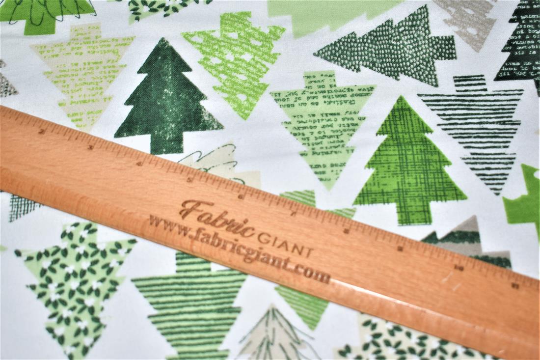 White & Green Soft Brushed Flannel Winceyette Christmas100% Cotton…