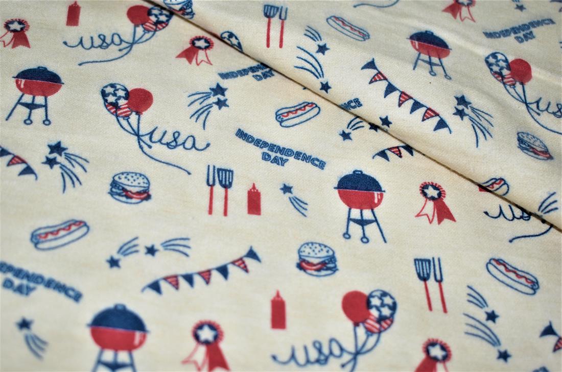 Ivory Printed Premium 100% Brushed Flannel Cotton Fabric