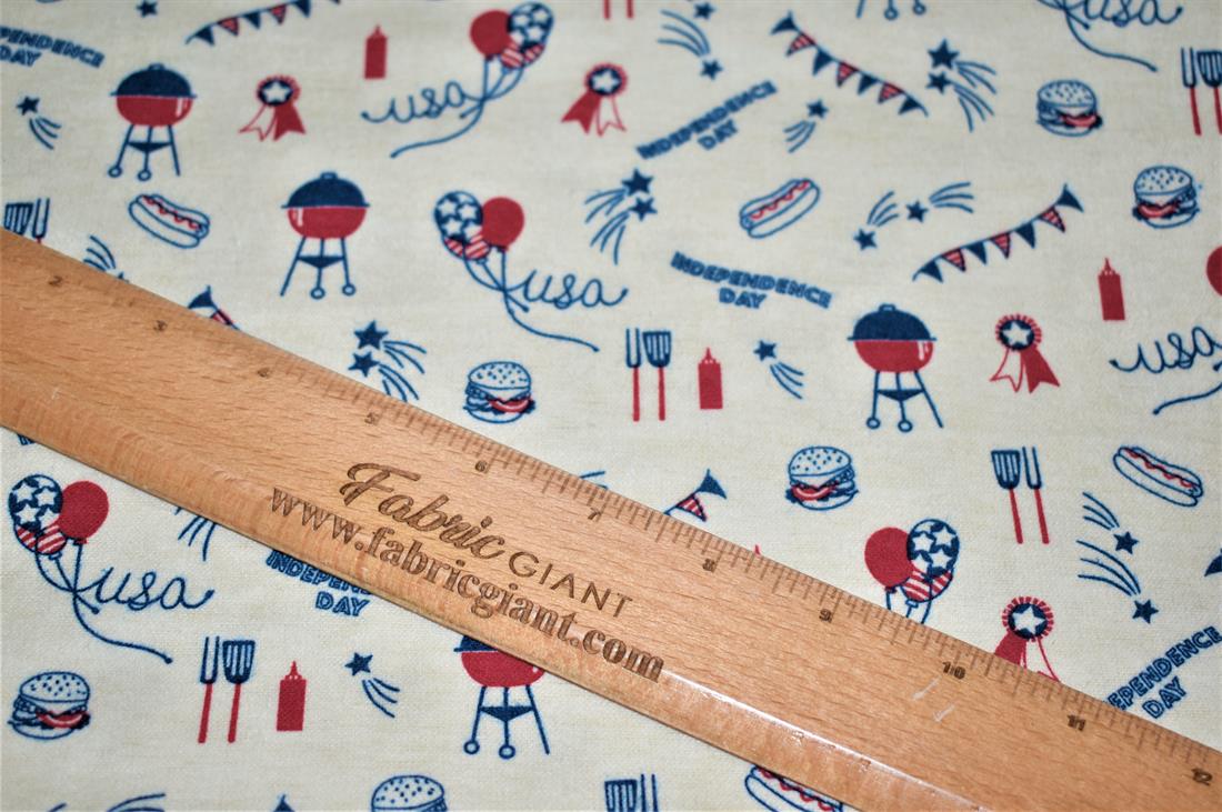 Ivory Printed Premium 100% Brushed Flannel Cotton Fabric