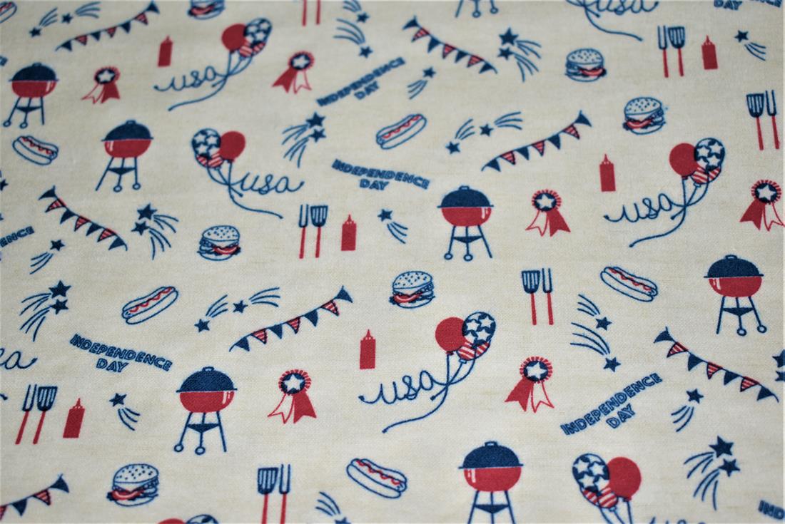 Ivory Printed Premium 100% Brushed Flannel Cotton Fabric