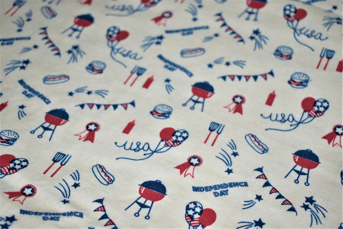Ivory Printed Premium 100% Brushed Flannel Cotton Fabric