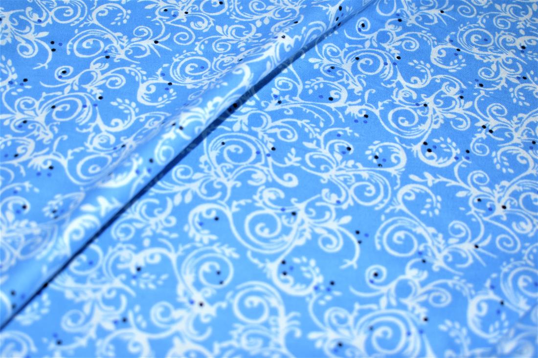 Blue Printed Premium 100% Brushed Flannel Cotton Fabric