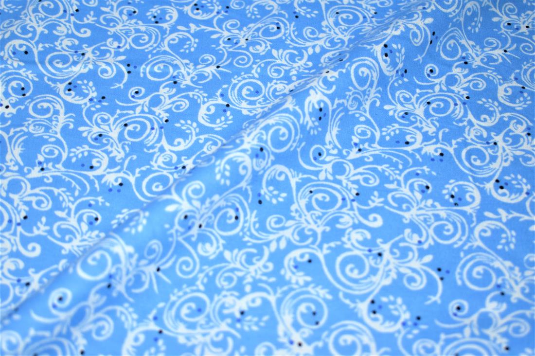 Blue Printed Premium 100% Brushed Flannel Cotton Fabric