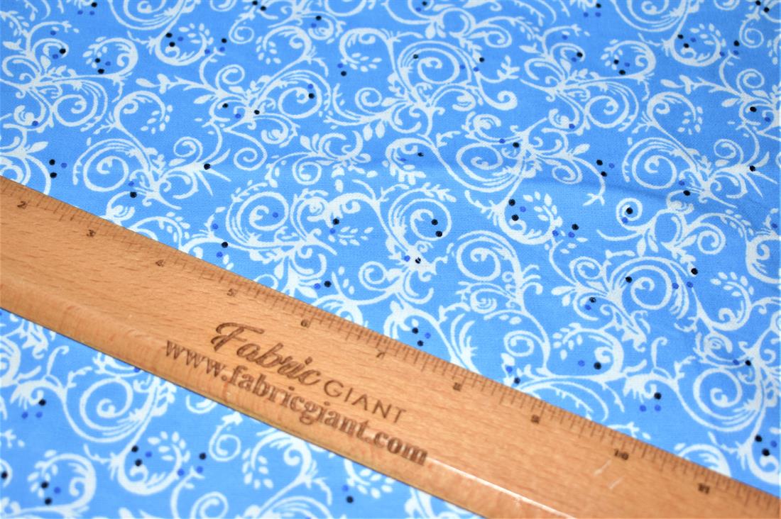Blue Printed Premium 100% Brushed Flannel Cotton Fabric