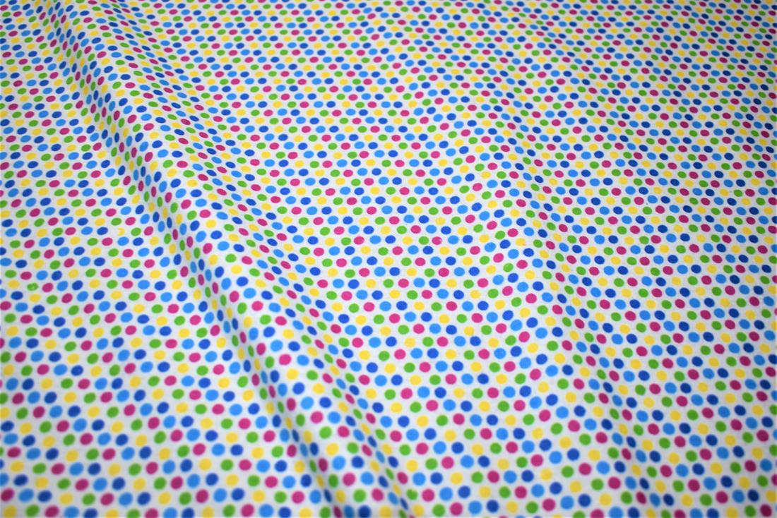 White Spots Printed Brushed Cotton Fabric