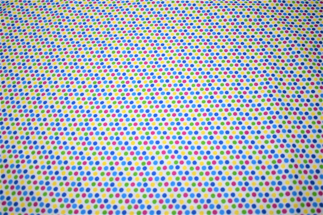 White Spots Printed Brushed Cotton Fabric