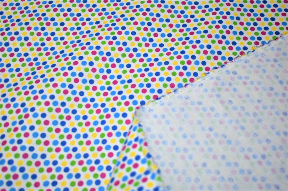 White Spots Printed Brushed Cotton Fabric