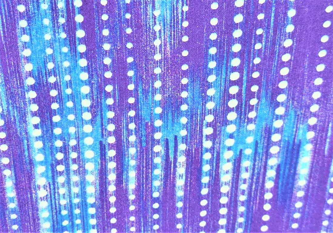 Purple & Blue Printed Brushed Cotton Fabric