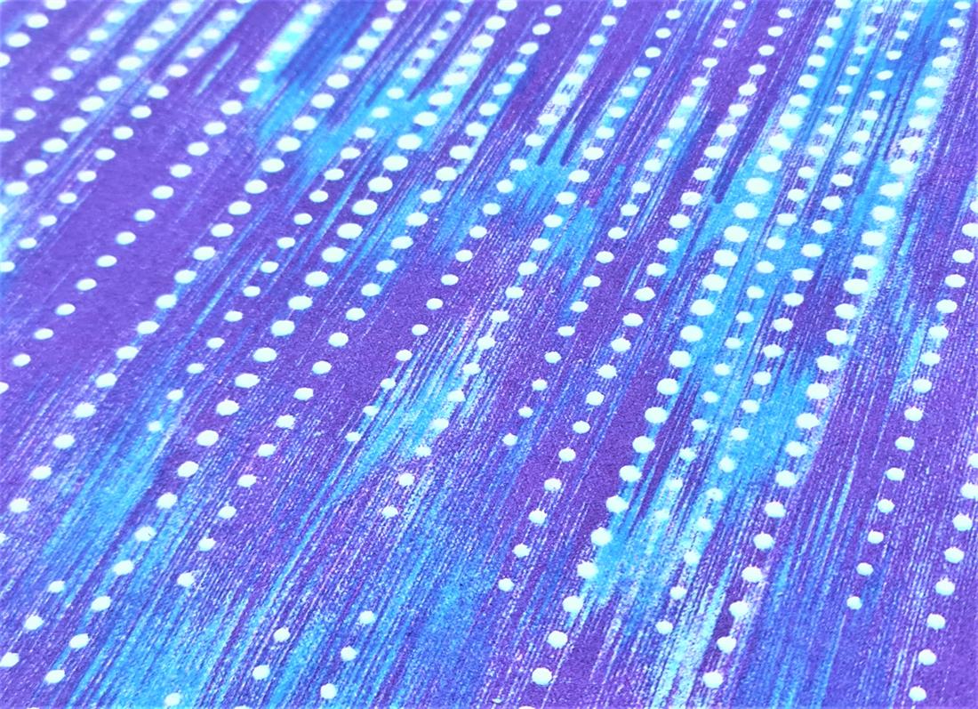 Purple & Blue Printed Brushed Cotton Fabric