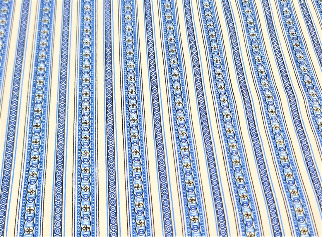Light Blue Printed Brushed Cotton Fabric