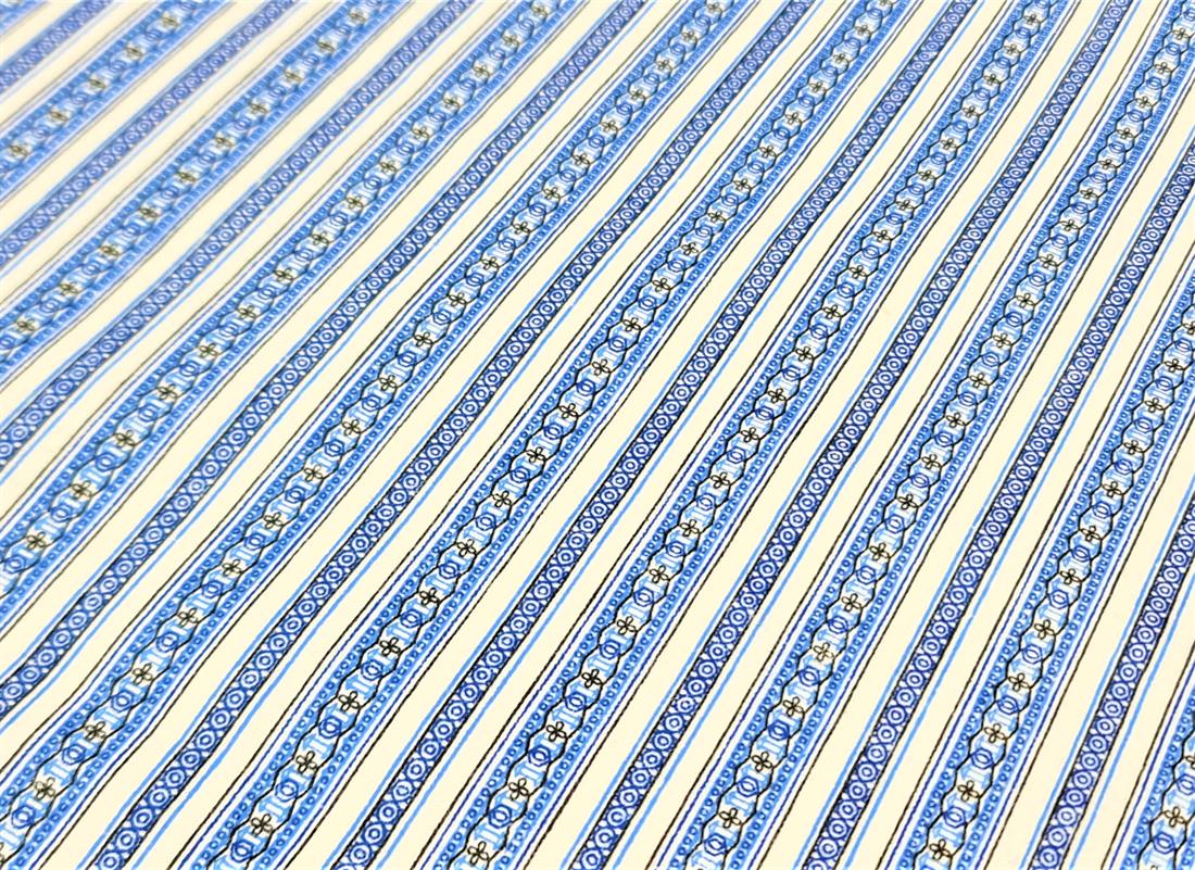 Light Blue Printed Brushed Cotton Fabric