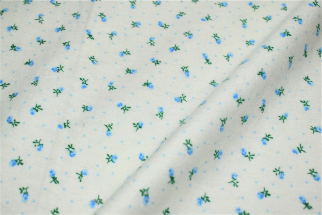 White Brushed Cotton Printed Fabric
