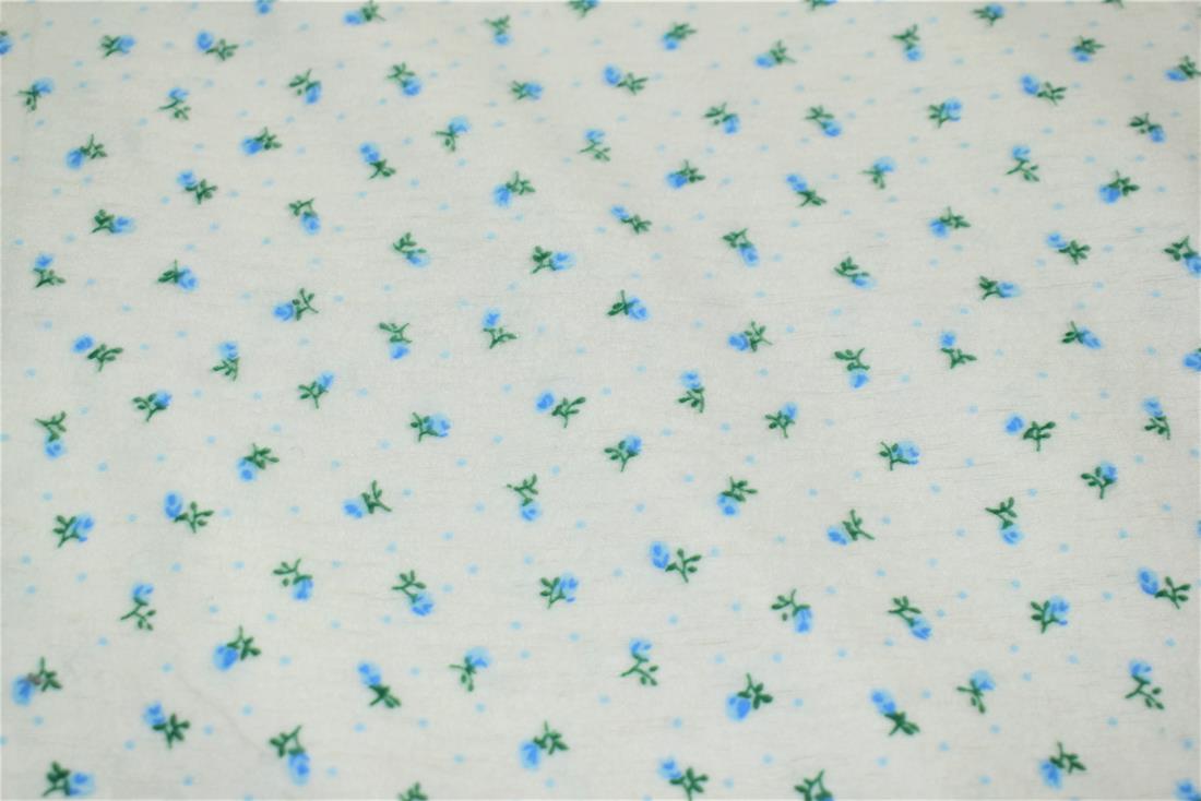White Brushed Cotton Printed Fabric