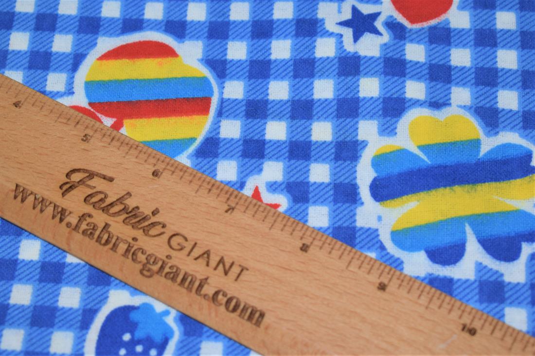 Blue Brushed Flannel 100% Cotton Printed Fabric