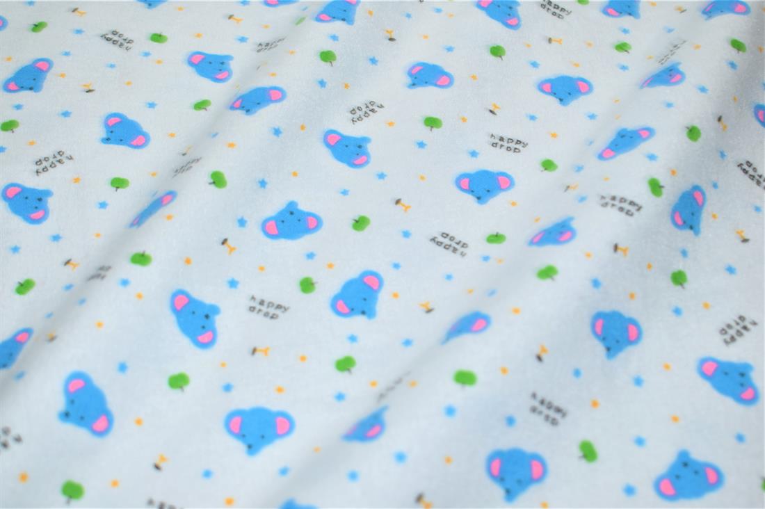 White Brushed Cotton Printed Fabric