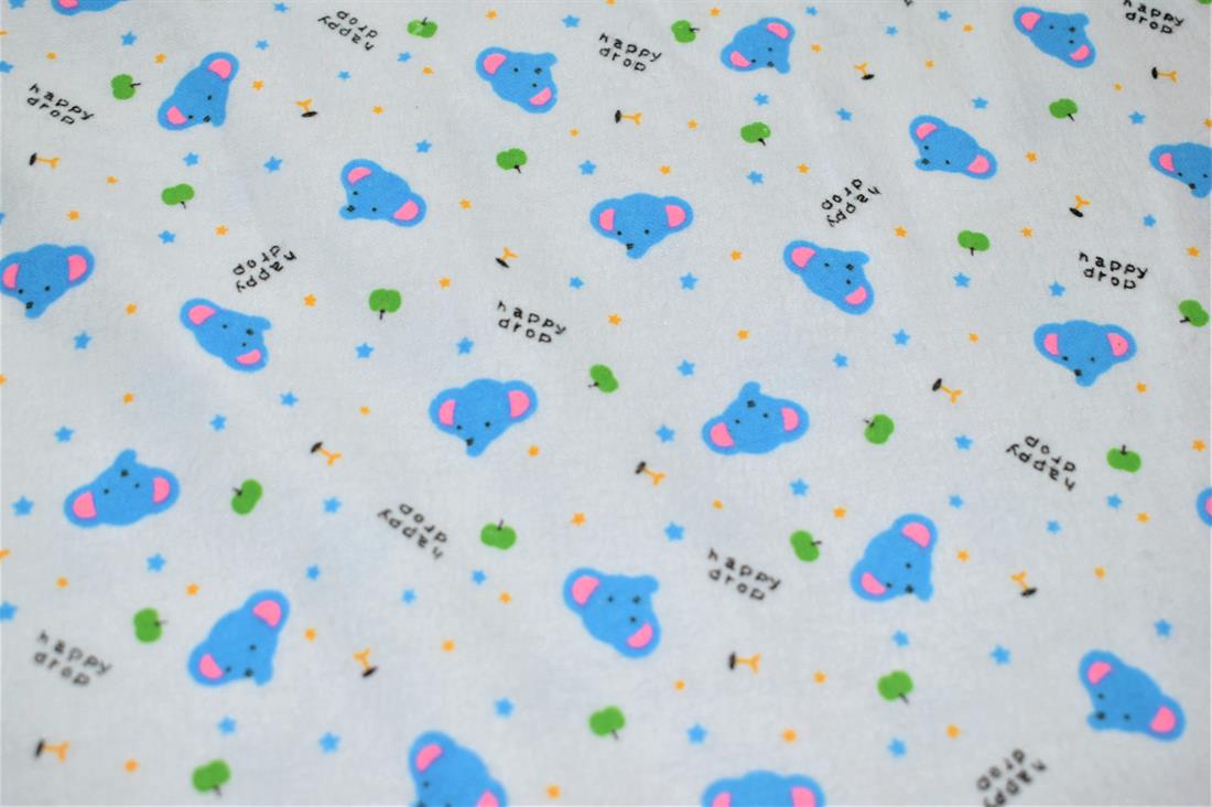 White Brushed Cotton Printed Fabric