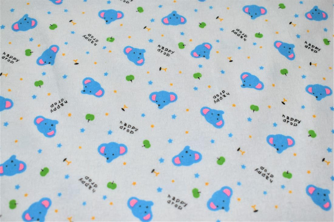 White Brushed Cotton Printed Fabric