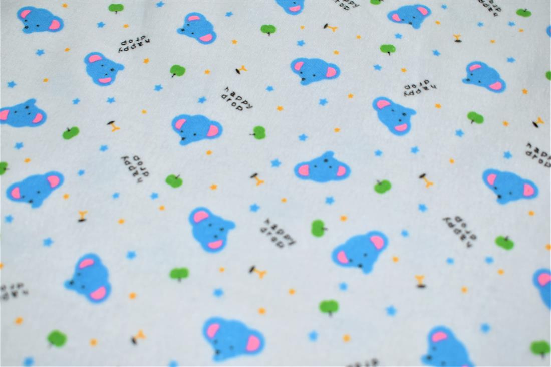 White Brushed Cotton Printed Fabric