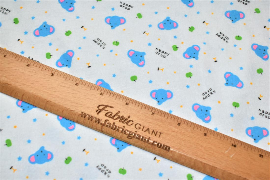 White Brushed Cotton Printed Fabric